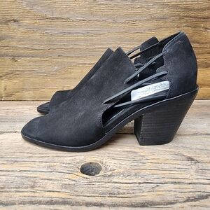NWT Eileen Fisher Nikki Womens Open Toe Ankle Peep-Toe Heels Suede